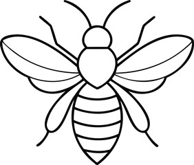 Bee Black and White Clip Art Illustration