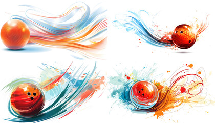 a clipart of a bowling ball icon with swirling motion lines 1 icon per image ar7 4 Generative AI