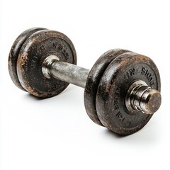 Fototapeta premium A dumbbell isolated on a clean white background.