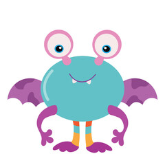 Funny colorful monster vector cartoon illustration