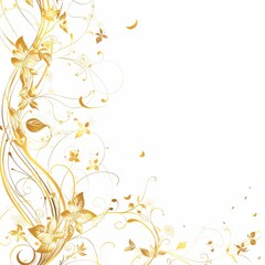 Elegant Gold Motifs on Clean White Background