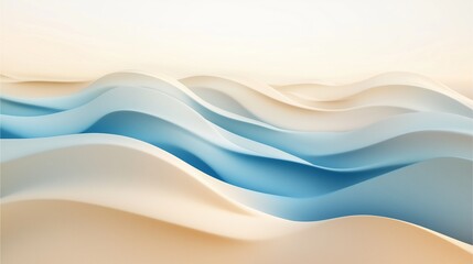 Abstract ocean blue and sandy beige gradient with wave-like patterns for a peaceful effect.