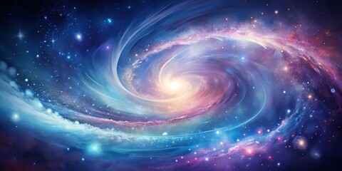 A Cosmic Dance of Light and Stardust, Enchanting the Universe with Vibrant Hues and a Serene Embrace of Celestial Wonder