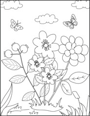 Spring Flower Isolated Coloring Page for Kids