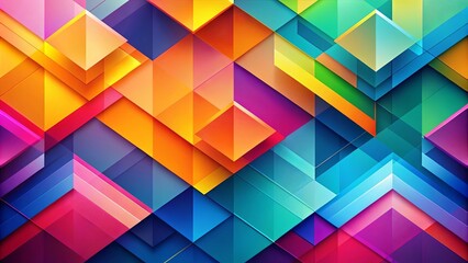 Obraz premium Abstract Geometric Pattern with Vibrant Hues and Layered Shapes