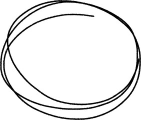 Hand drawn sketch line oval and circle doodle. design decoration elements