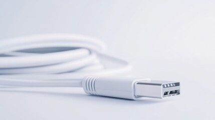 White USB Cable Closeup