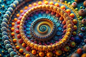Close-up tilt-shift photography captures spiral structures in molecular biology, showcasing intricate details and vibrant colors that reflect the beauty of microscopic life forms.