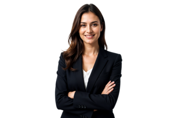 Attractive young business woman with arms crossed