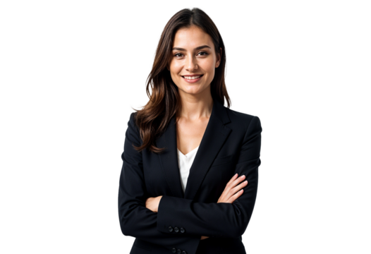 Attractive young business woman with arms crossed 