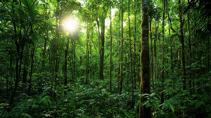 Obraz premium Scenic tropical forest, conservation focus