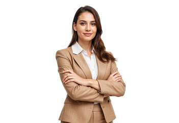 Attractive young business woman with arms crossed 