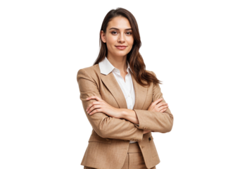 Attractive young business woman with arms crossed 
