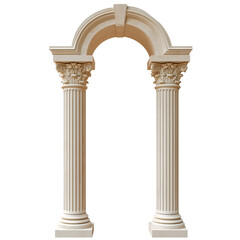 Classic column arch isolated on transparent background