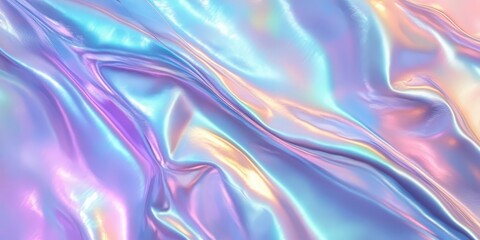 Fototapeta premium Abstract trendy holographic background. Real texture in pale violet, pink and mint colors with scratches and irregularities 