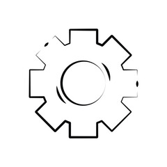 Vector cogwheel icon editable on a white background.