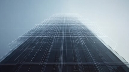 Fototapeta premium Soaring Skyscraper: A Captivating Architectural Wonder