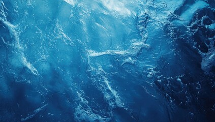 Abstract Blue Water Surface Background with Ripples and Reflections in Swimming Pool, Top View for Summer Banner