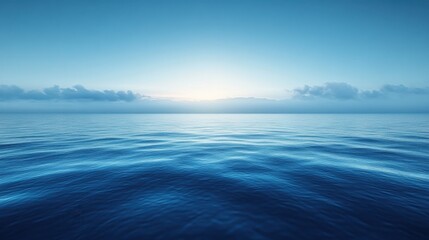 Obraz premium Picture of a beautiful ocean with a sun setting