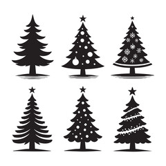 Set of Christmas tree silhouette collection