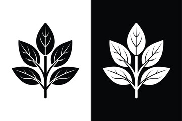 Minimalist Sage Herb Icon. Silhouette Style for Natural Health