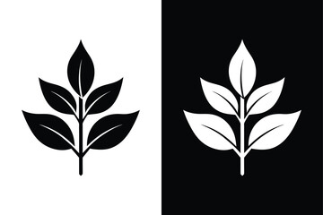 Sage Leaf Icon. Black Silhouette of a Versatile Medicinal Herb