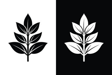 Classic Sage Herb Icon. Silhouette Design for Medicinal and Culinary Use