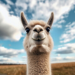 Obraz premium Surreal Llama with a Bored Expression in Nature