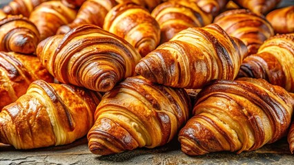 Croissant Patterns on Light Background - Baking Concept, Delicious Pastry, Culinary Art, Food Photography, Freshly Baked Goods, Croissant Arrangement, Bakery Inspiration, Sweet Treats