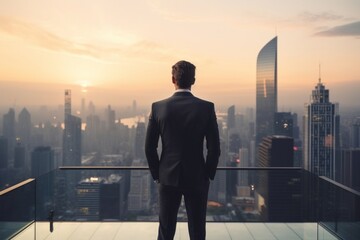 Fototapeta premium Businessman city architecture cityscape.