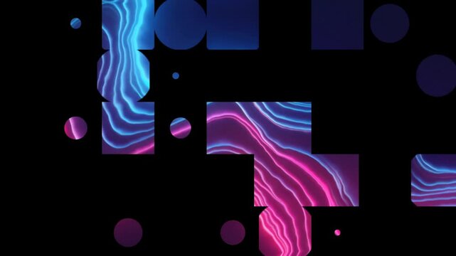 Musical beat representation on pixels with neon dynamic background 