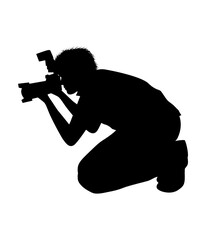 Silhouette Of Male Photographer