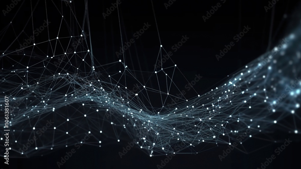 Poster abstract digital particle patterns in motion