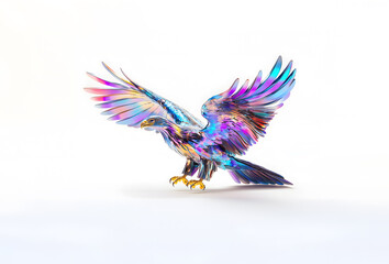 Obraz premium 3D colorful metal crystal glass eagle