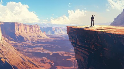 Fototapeta premium Majestic Solitude: Contemplating the Vast Desert Landscape