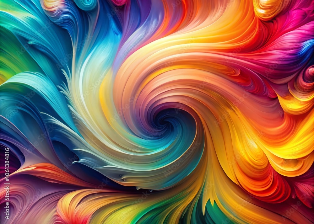 Poster dynamic colorful abstract composition with vibrant paint swirls representing creativity and diversit