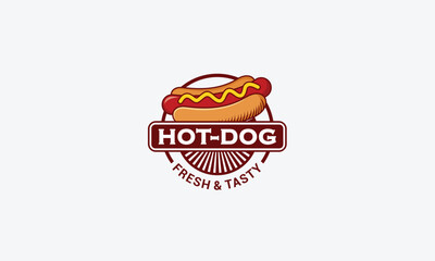 Hot Dog logo design vector template