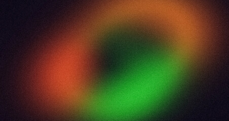 Dark grainy background, green orange black abstract noise texture, vibrant color flow, banner poster header backdrop design, copy space