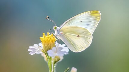 Butterfly sips nectar from flower