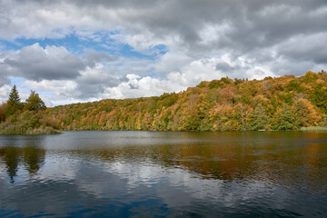 Serene autumn at Plitvice Lakes National Park in Croatia