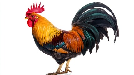Rooster with Colorful Feathers