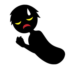 黒色のシルエットの悪人イメージの素材