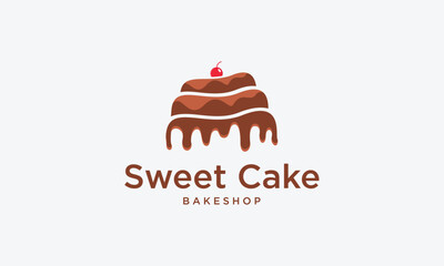 Sweet Cake logo design vector template