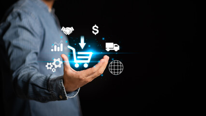 Online shopping concept, e-business, e-commerce, product booking and ordering ,Payment via online...