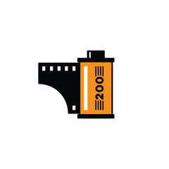 35 mm analog film roll icon. Vector illustration