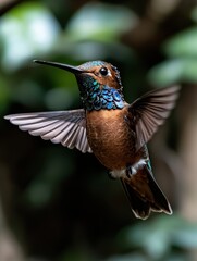 Fototapeta premium Vibrant hummingbird in flight