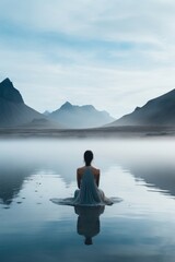 Fototapeta premium Landscape mountain outdoors sitting.