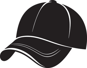 A cap silhouette vector on a white background