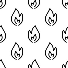 Cartoon doodle of Fire effect element seamless pattern.