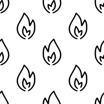 Cartoon doodle of Fire effect element seamless pattern.